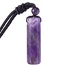 Nupuyai Cylinder Amethyst Pendant Necklace for Unisex, Wand Amulet Reiki