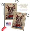 Patriotic Gray Boston Terrier Burlap Garden Flag Set with Stand