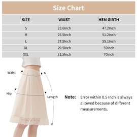 Comche 1 Pack Lace Half Slip Underskirt Half Slips for Under Dresses Skirt Extenders Womens Anti Static Half Slip White