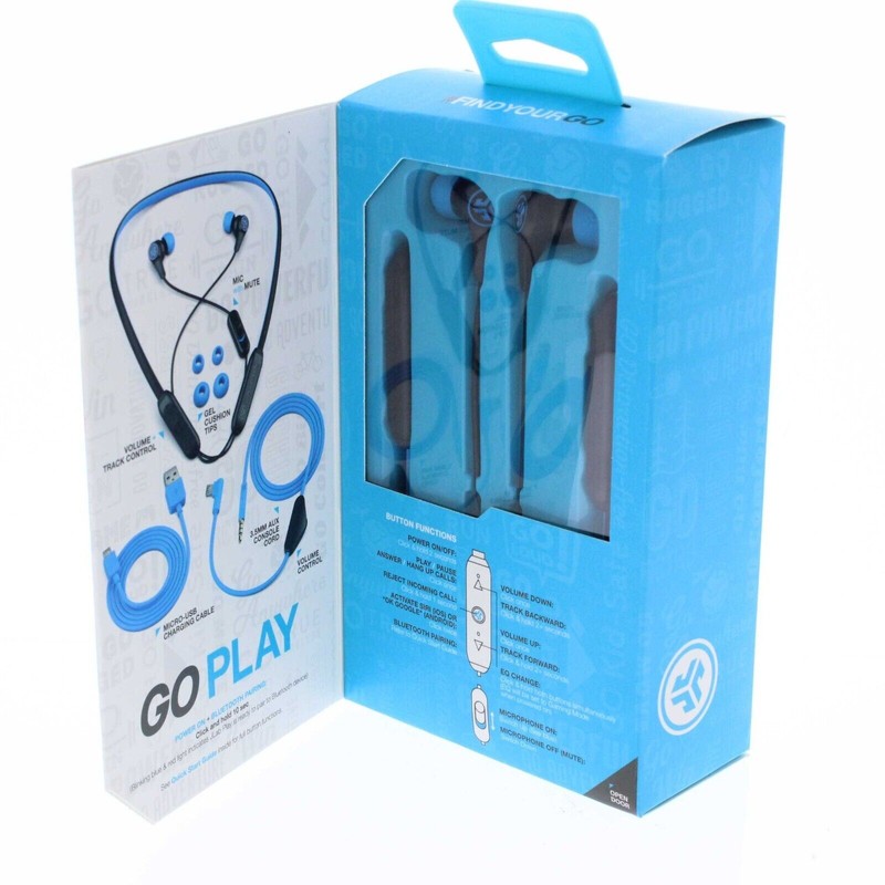 JLab Play Gaming Wireless Bluetooth Earbuds Black / Blue New
