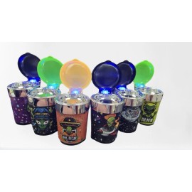 X2 LED BUTT BUCKET ASHTRAY - CAR CUP HOLDER PORTABLE-DESIGN ASSORTED (PACK OF 2)