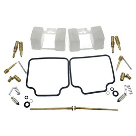 2-Pack Carburetor Carb Rebuild Repair Kits with Float Replacement for Honda Rebel 450 CMX450C CMX450CL 1986-1987