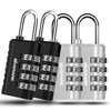 4 Pack Combination Lock, 4-Digit Padlock Keyless, Resettable Metal Luggage