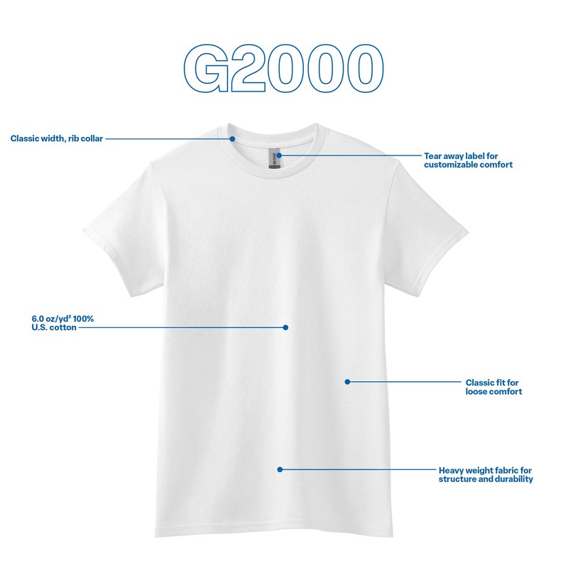 Gildan Gildan Adult Ultra Cotton T-Shirt, Style G2000, Multipack, White