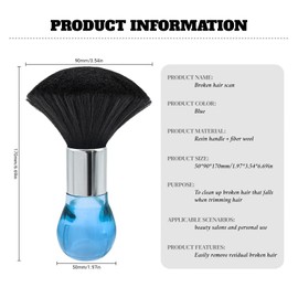 PAITOK Barber Neck Brushes for Hairdressers,Professional Soft Hair Cutting Cleaning Brush Salon Household Neck Duster Brush Barbering Equipment for Remove Shredded Hair (Blue Handle)