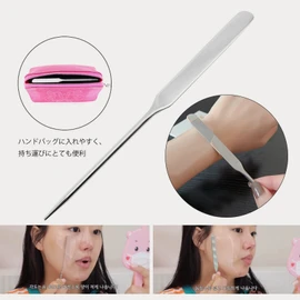 EUSTACE Spatula, Makeup Stainless Steel, Set of 2, Cosmetic Tool, Makeup Spatula, Concealer, Foundation, Eyeshadow, Metal Makeup Spatula