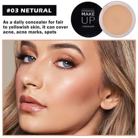 QIUFSSE Under Eye Concealer for Dark Circles Color Corrector Pro Full Coverage Concealer de oieras Long-lasting Cover up Makeup -03 Netural