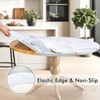 Dremisland 150cm Waterproof Round Tablecloth White Marble Tablecloth Outdoor Garden