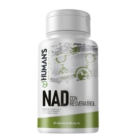 HUMAN'S HEALTH Suplemento NAD+ con Resveratrol, 60 Cápsulas de 550mg, Apoyo Celular, Energía y Antioxidantes, Suplemento Alimenticio Diario Sin Gluten
