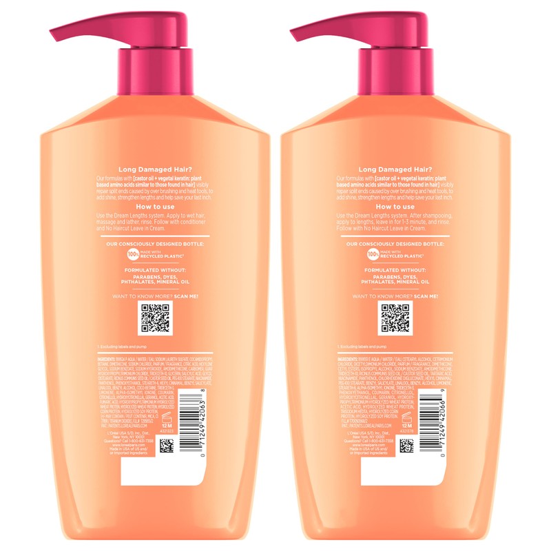 L'Oreal Paris Elvive Dream Lengths Shampoo and Conditioner Kit, Paraben