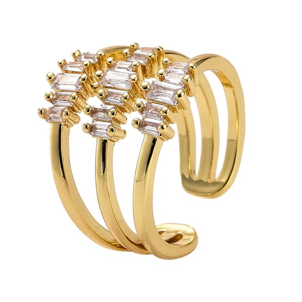 Ornaland Hollow Wide Open Ring for Women 18K Gold Plated