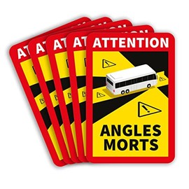 lepni.me "Attention Angle Morts" Set of Blind Spot Stickers, France, for Heavy Vehicles, Lorries or Buses (French language)