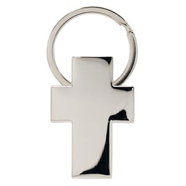 Metal Cross Keyring, silver