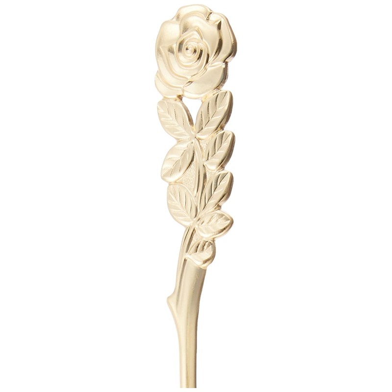 Takakuwa Metal Rose Cutlery Dessert Spoon, Gold 004980