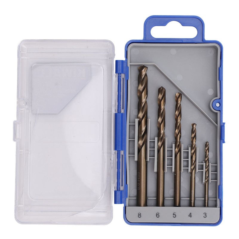 5Pcs Straight Shank Twist Drill Bit HSS 3 4 5