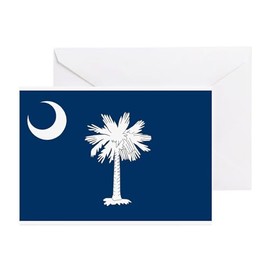 CafePress South Carolina State Flag Greeting Cards Folded Greeting Cards (10-pack) Glossy