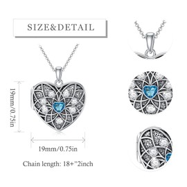 Shusukue Women's Heart Locket 925 Silver Locket for Opening for Pictures Chain 45-50 cm Gifts for Valentine's Day and Mother's Day for Women, Sterling Silver, base