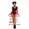 Party King Women's Hellhound Demon Costume, Black/Red, Large