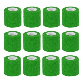 PATIKIL 2" x 177" Self Adhesive Bandage Wrap, 12 Pcs Elastic Self Breathable Self Adherent Wrap Tape for Stretch Athletic Sports Wrist Ankle Outdoor Tape, Emerald Green