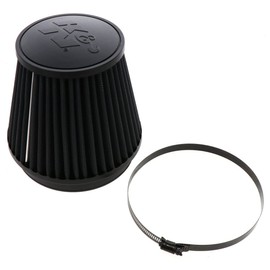 K&N Dryflow Lifetime Universal Clamp-On Air Filter: Dry Synthetic, Washable, Oil-Free: Flange Diameter: 6 In, Filter Height: 6 In, Flange Length: 1 In, Shape: Round Tapered, RU-3102HBK