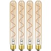 Leools Vintage LED Spiral Filament Bulb T10, 8.9inch Long Tubular