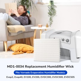 Fil-fresh MD1-0034 Replacement Humidifier Wick, Replacement Filter Compatible with Vornado Evaporative Humidifier Evap40, Evap2, EV100, EV200, EVDC300, EVDC500, High Moisture Output, 4-Pack