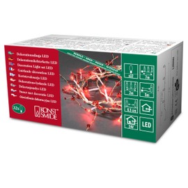 Konstsmide 3174-503 LED Decoration Light Set Red-Transparent Beads/Inside Use (IP20) / 32 Red Diodes/Transparent Cable