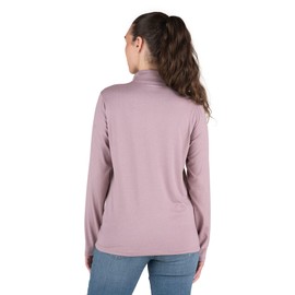 Berne Women's Midweight UPF Sun Protection 50 Quarter-Zip Pullover, Large Regular, Heathered Elderberry