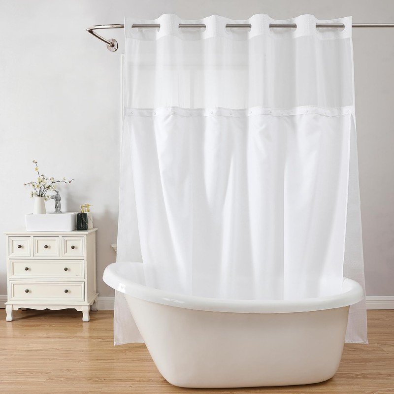 eachope 1 Pack Fabric Snap-in Shower Curtain Liner Replacement,Compatible with