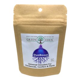 GreenEden DuoBoost Soluble Endo/Ecto Mycorrhizae (9 Species) Universal Root Inoculant for Hardwoods - Conifers - Plants - 2oz. Mycorrhizal Fungi - Beneficial Bacteria - Living Soil Builders