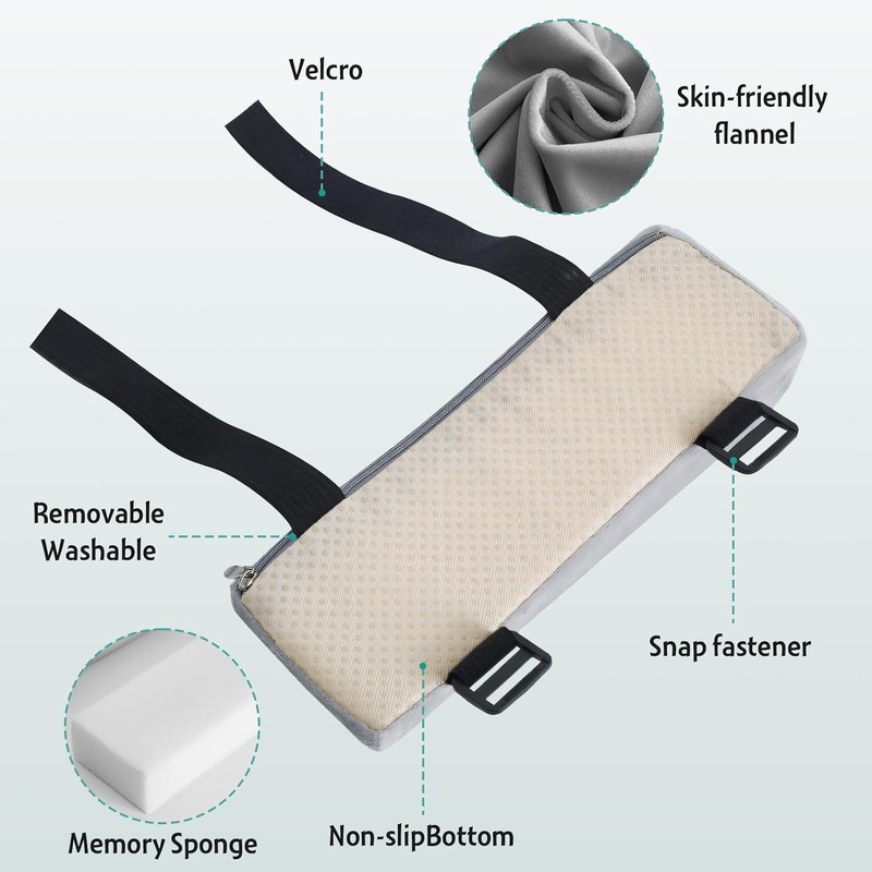 Juego de 2 Almohadillas Ergonómicas para Reposabrazos, Fundas Acolchadas para