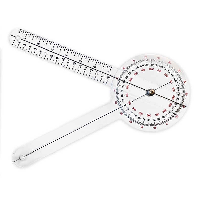 Rehabilitation Advantage Goniometer Set - 12” & 8” 360-Degree, 8”