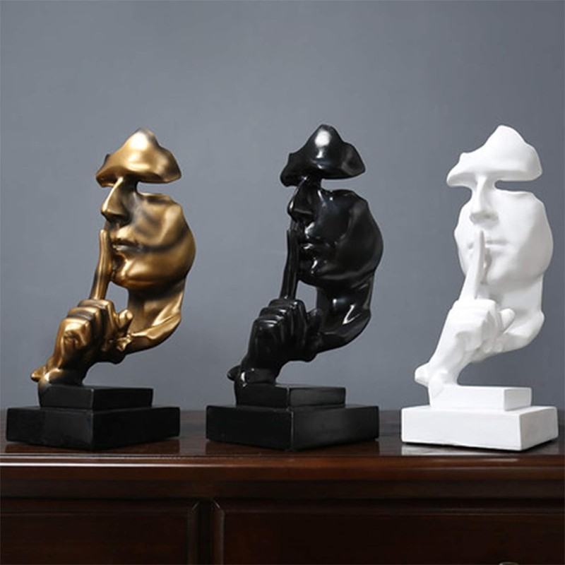 White Home Decoration, Face Statue, Modern Abstract Art Sculpture Decoration,