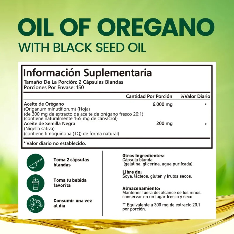 Vvivonu - Aceite De Orégano 6000mg 300 Cápsulas - Top