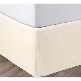 SGI bedding 12 Inch Drop Bed Skirt Full Size with Platform to Stay in Place Elegant Pleated Design with Split Corners Wrinkle Resistant Fabric for Modern and Stylish Look - Butter