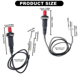 BTFO 2 Pcs Propane Push Button Piezo Igniter Kit with Ceramic Electrode & Long Wire, Propane Spark Igniter Replacement for Oven fireplace Gas Grill Heater Stove