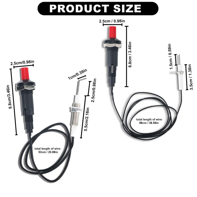 BTFO 2 Pcs Propane Push Button Piezo Igniter Kit with