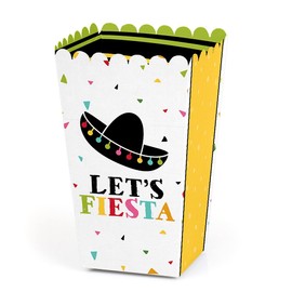 Let's Fiesta - Mexican Fiesta Party Favor Popcorn Treat Boxes - Set of 12