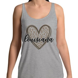 Leopard Heart Louisiana Tank Top Unisex X-Small Grey