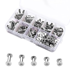 Book Screws 160 Pieces Chicago Screws Binding Screws Screw Posts Nail Rivet Chicago Button for Leather Book Paper Belt Menus DIY Crafts