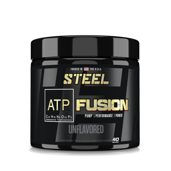 Steel Supplements ATP-Fusion | Optimized Absorption Creatine Monohydrate Workout Supplement | Bloat Free Formula for Faster Recovery with Creatine Monohydrate Powder | 40 Servings