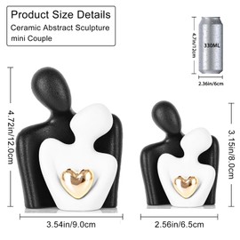 Mini Couple Statue Tv Stand Decor Items for Living Room, Abstract Sculpture Knick Knacks Home Decor Couples Love Office Show Pieces- For Bedroom Romantic Gifts for Valentine Anniversary Birthday