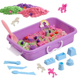 Unicorn Sensory Bin, Unicorn Sensory Toys with Play Sand for Toddlers Boys and Girls, Kids Toys Gift Sand Box for Age 3 4 5 6 7 8