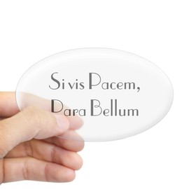 CafePress If You Want Peace Oval Bumper Sticker, Euro Oval Car Decal