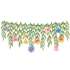 Containlol Wildflower Hanging Decoration Vintage Floral Paper Banner Double Sided Spring Flower Garland Colorful Wildflower Hanging Cutout for Birthday Wedding Bridal Shower Indoor Outdoor Decoration