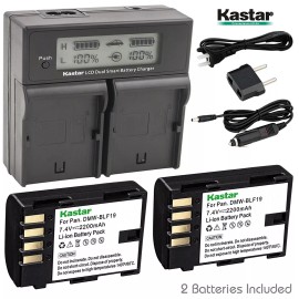 Kastar DMW-BLF19 Battery& Fast LCD Charger for Panasonic Lumix DMC-GH3H GH3HGK GH3KBODY