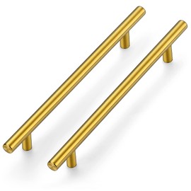 Ravinte 10 Inch Cabinet Handles Brushed Brass Drawer Pulls Stainless Steel Kitchen Cabinet Hardware Cabinet Pulls 10" Length,7-1/2" Hole Center|1 Pack