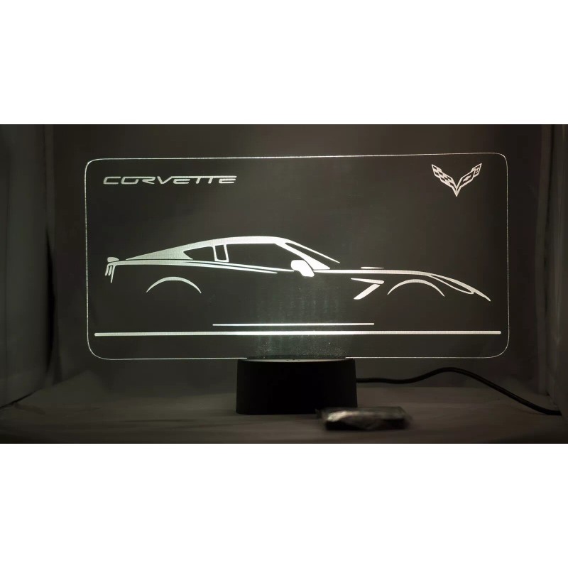 Corvette c7 Acrylic Engraved Rgb Led Night Stand