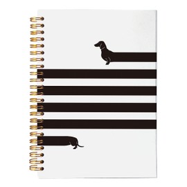 VNWEK Funny Dachshund Long Sausage Dog Spiral Notebook Journal 5.5 x 8.3 inches,Dog Themed Lined Hardcover Spiral Notebook,Gifts for Dachshund Lovers Owners Women