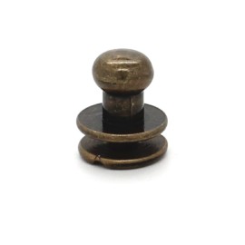 Stecksstore Button Stud Antique Brass 8 mm Screw Back 11310-09